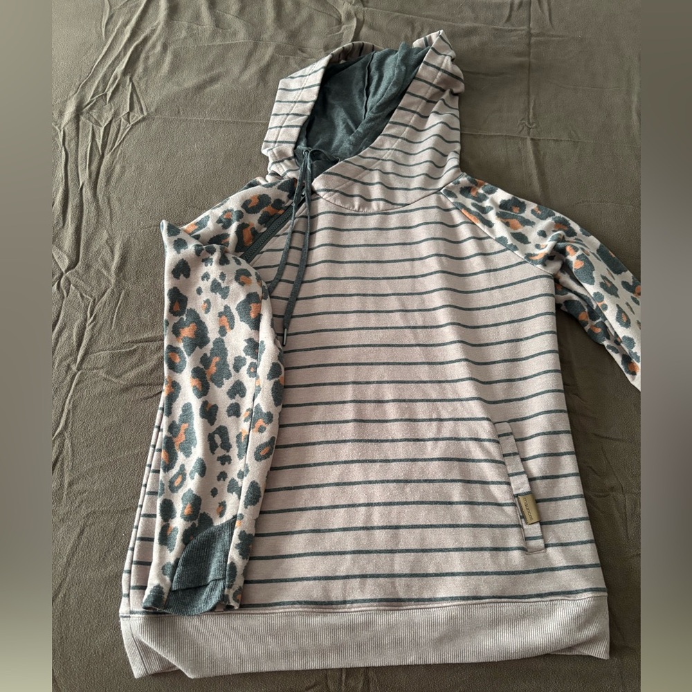 Maurices Gray and Pink Hoodie